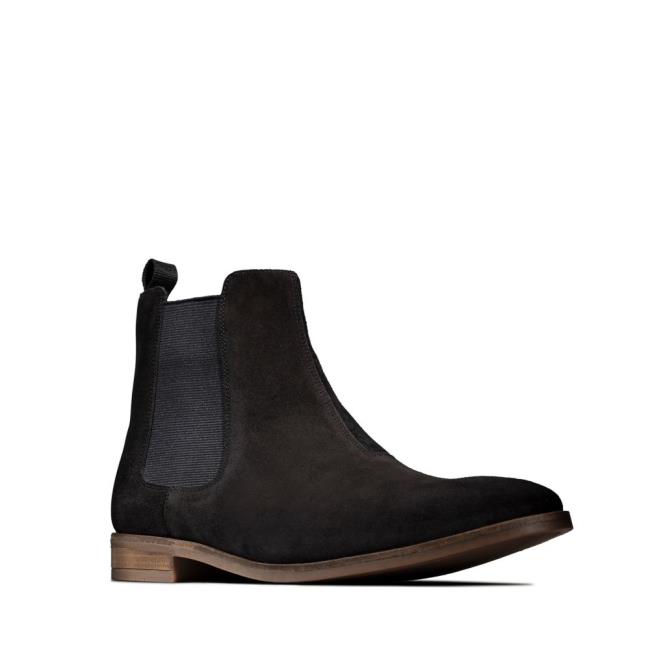 Sztyblety Męskie Clarks Stanford Top Czarne | CLK459ZTS