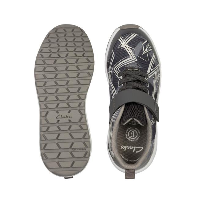 Trampki Chłopięce Clarks Aeon Pace Kid Szare | CLK914TPR