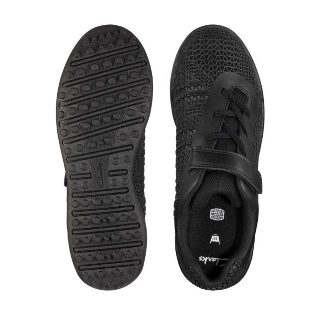 Trampki Chłopięce Clarks Award Swift Youth Czarne | CLK539BTQ