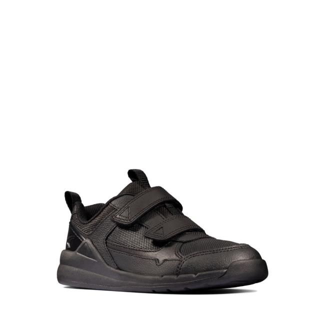 Trampki Chłopięce Clarks Orbit Sprint Kid Czarne | CLK409PDT