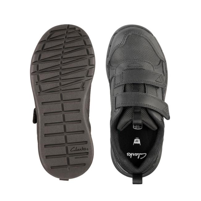 Trampki Chłopięce Clarks Orbit Sprint Kid Czarne | CLK409PDT