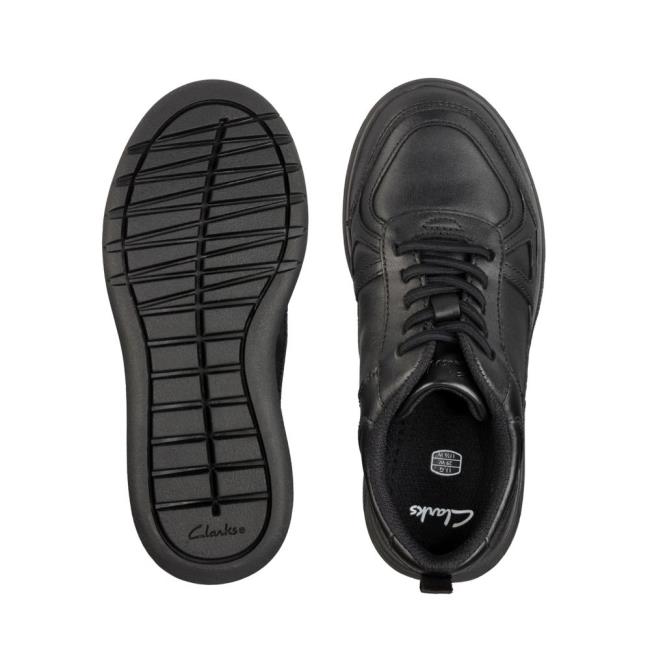 Trampki Chłopięce Clarks Scape Track Kid Czarne | CLK678VXE