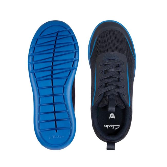 Trampki Chłopięce Clarks Suburb Spark Kid Granatowe Niebieskie | CLK524SLI