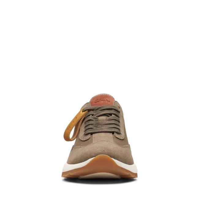 Trampki Damskie Clarks Dash Lite Lo Ciemny Oliwkowe | CLK345UOD