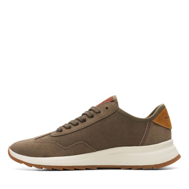 Trampki Damskie Clarks Dash Lite Lo Ciemny Oliwkowe | CLK345UOD