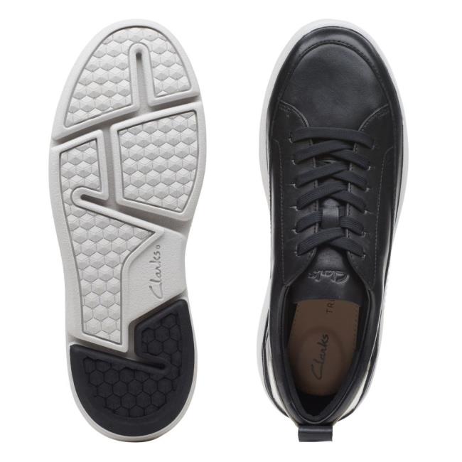 Trampki Damskie Clarks Tri Flash Koronkowe Czarne | CLK138WPF