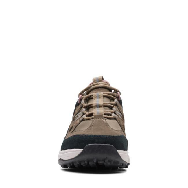 Trampki Damskie Clarks Tri Path SprtGTX Ciemny Oliwkowe | CLK438IWA