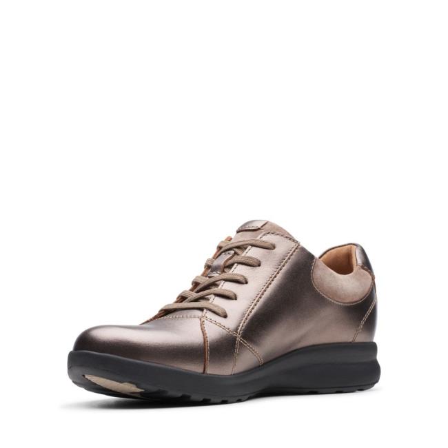 Trampki Damskie Clarks Un Adorn Koronkowe Szare | CLK504DBQ