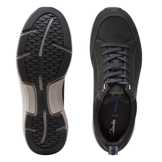 Trampki Damskie Clarks Wave 2.0 Koronkowe. Czarne | CLK576VOU