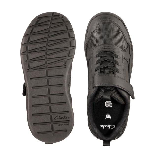 Trampki Dziewczynka Clarks Orbit Sprint Youth Czarne | CLK954KJC