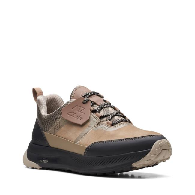 Trampki Męskie Clarks ATL Trailowe Koronkowe Nieprzemakalne Khaki | CLK351QUF