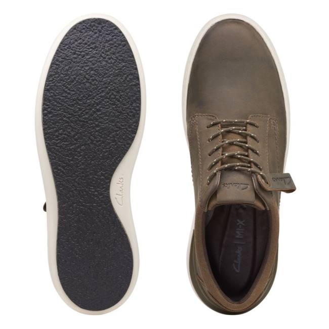 Trampki Męskie Clarks Court Lite Derby Oliwkowe | CLK471BQV