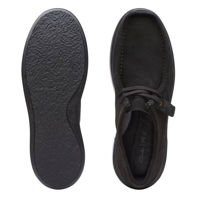 Trampki Męskie Clarks Court Lite Wally Czarne | CLK793HYW