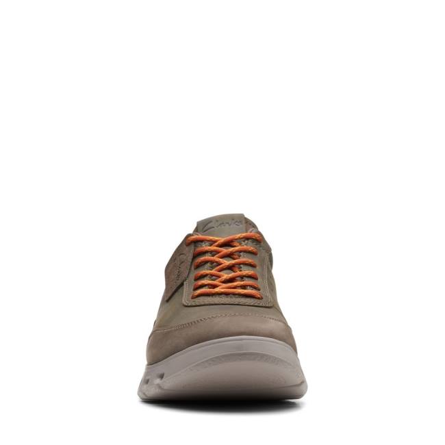 Trampki Męskie Clarks Nature X One Ciemny Oliwkowe | CLK416WJX