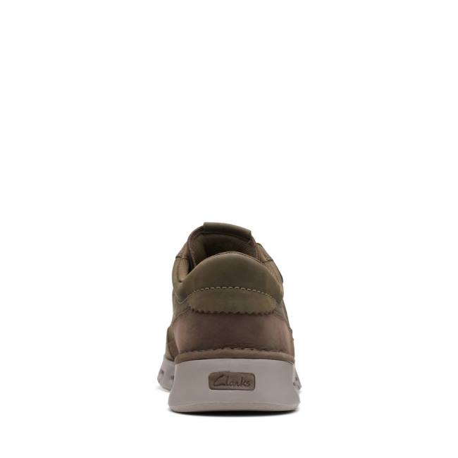 Trampki Męskie Clarks Nature X One Ciemny Oliwkowe | CLK416WJX