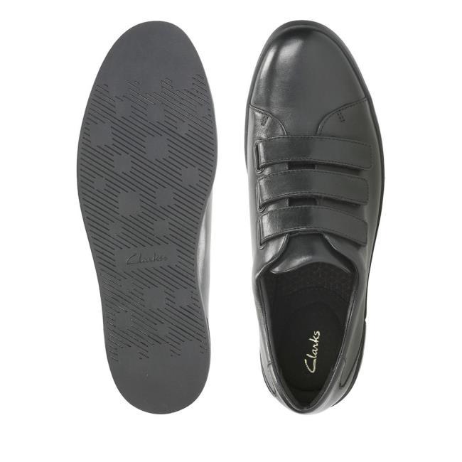 Trampki Męskie Clarks Stanway Flow Czarne | CLK426SCX