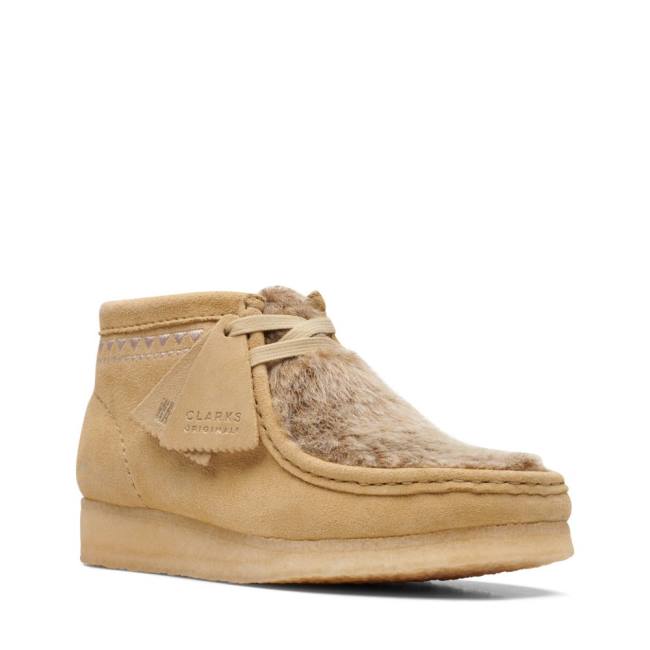 Trzewiki Damskie Clarks Wallabee Khaki | CLK736BQC