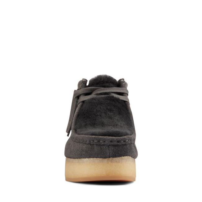 Trzewiki Damskie Clarks Wallabee Koturny Ciemny Szare | CLK962QLA