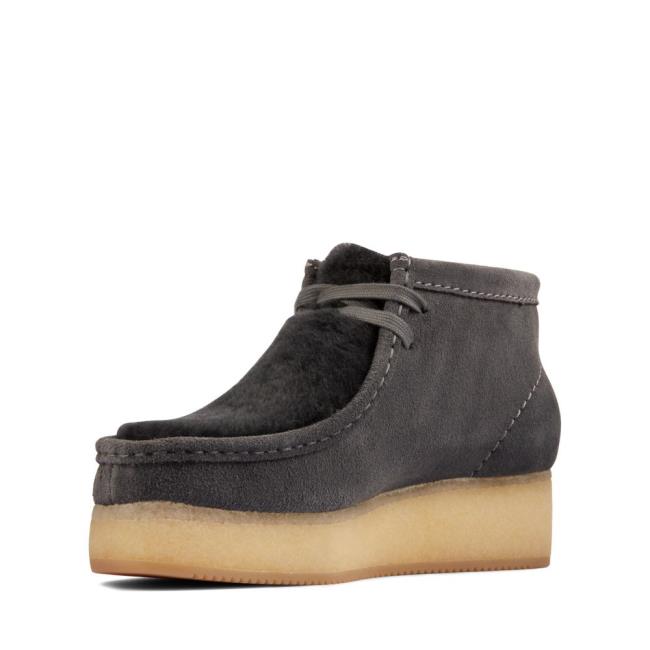 Trzewiki Damskie Clarks Wallabee Koturny Ciemny Szare | CLK962QLA