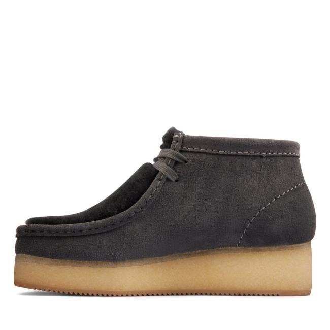 Trzewiki Damskie Clarks Wallabee Koturny Ciemny Szare | CLK962QLA