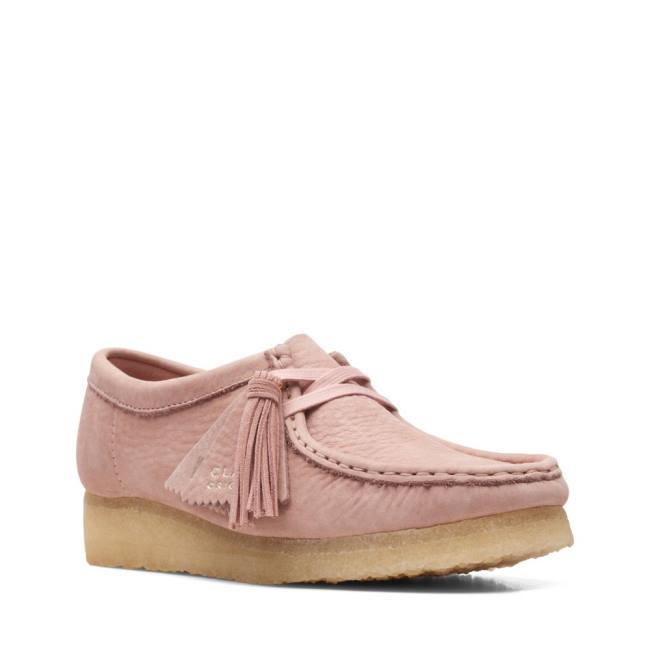 Trzewiki Damskie Clarks Wallabee Różowe | CLK826DOT