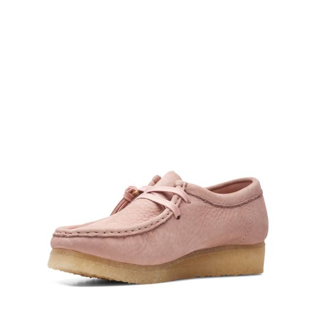 Trzewiki Damskie Clarks Wallabee Różowe | CLK826DOT