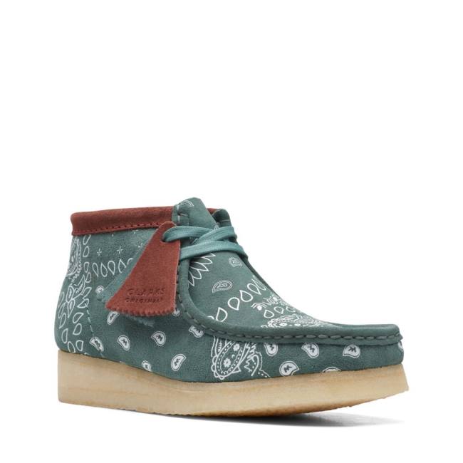 Trzewiki Damskie Clarks Wallabee Zielone | CLK124EWL