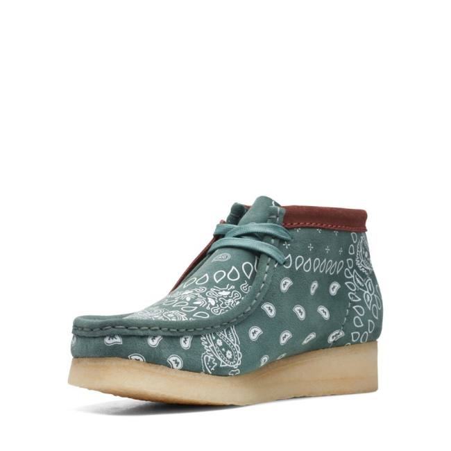 Trzewiki Damskie Clarks Wallabee Zielone | CLK124EWL