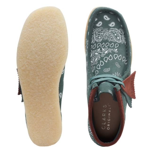 Trzewiki Damskie Clarks Wallabee Zielone | CLK124EWL