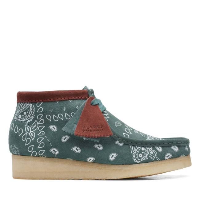 Trzewiki Damskie Clarks Wallabee Zielone | CLK124EWL