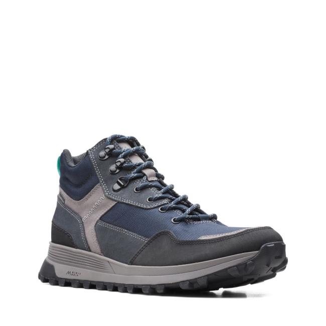 Trzewiki Męskie Clarks ATL Trek Hi GORE-TEX Granatowe | CLK913ZYK