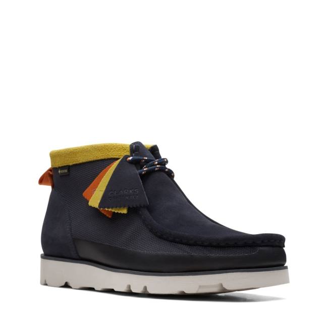 Trzewiki Męskie Clarks Wallabee 2.0 GORE-TEX Granatowe | CLK740JMQ