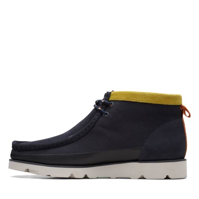 Trzewiki Męskie Clarks Wallabee 2.0 GORE-TEX Granatowe | CLK740JMQ