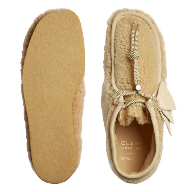 Trzewiki Męskie Clarks Wallabee Beżowe | CLK156ZLB