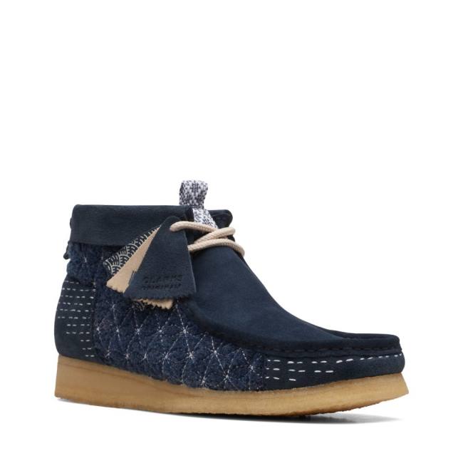 Trzewiki Męskie Clarks Wallabee Granatowe | CLK016YSR