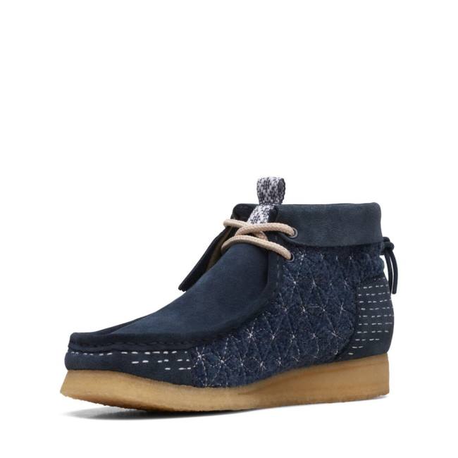 Trzewiki Męskie Clarks Wallabee Granatowe | CLK016YSR