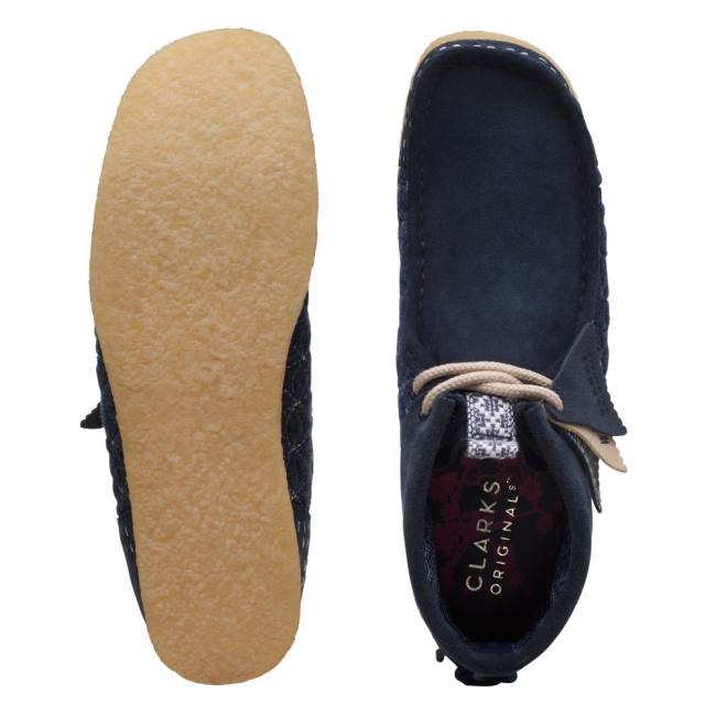 Trzewiki Męskie Clarks Wallabee Granatowe | CLK016YSR