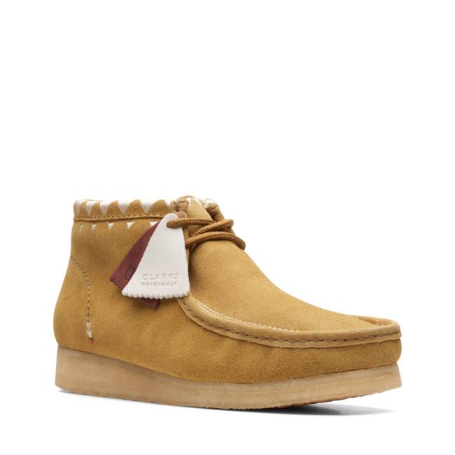 Trzewiki Męskie Clarks Wallabee Khaki | CLK904SXZ