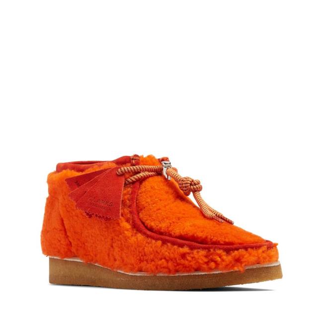 Trzewiki Męskie Clarks Wallabee Pomarańczowe | CLK498XOQ